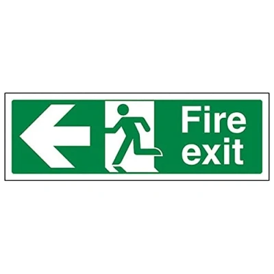 Image of V Safety Fire Exit Arrow Left 450 X 150mm