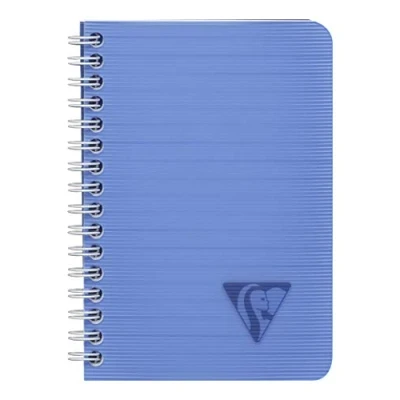 Image of Clairefontaine Ref 328526C Linicolor Wire bound Notebook (50 Sheets) 9.5x14cm Size, 90gsm Brushed Vellum Paper, Polypro Cover, Lined Ruling Assorted Colours (Pack of 10)