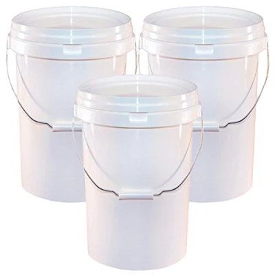 Image of 3x 20 Litre White Plastic Wash Bucket 3 System Car Bucket/Pail