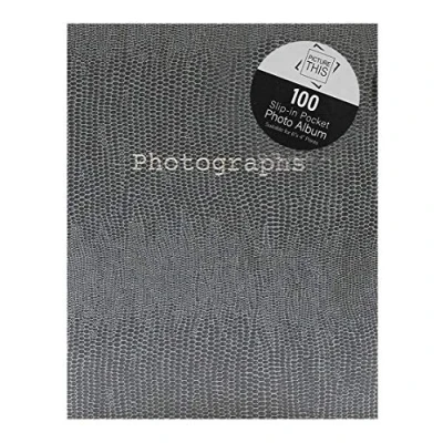 Image of Tallon Snake Skin 6x4 Photo Album Memo Slip in Holds 100 Photos (Grey)