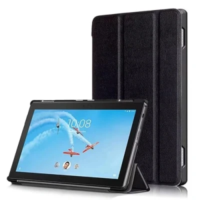 Image of Case for Lenovo Tab4 10 Plus TB X704F/N Tablet Cover Business light luxury Premium Smart PU Leather with Auto Sleep/Wake (Black)