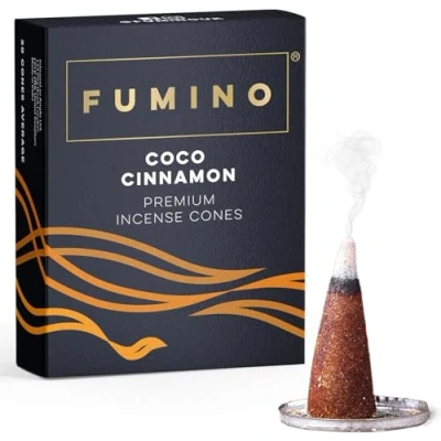 Image of Fumino® Coco Cinnamon Fresh Incense Cones 20 per Box Masala Agarbatti Joss Scent Fragrance for Relaxation and Meditation, Home House Décor