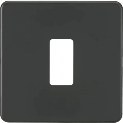 Image of KnightsBridge Screwless 1G grid faceplate anthracite