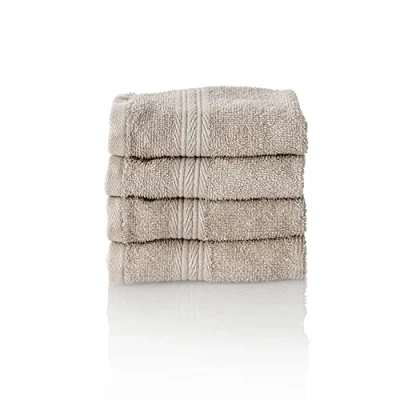 Image of ALCLEAR set of terry hand towels, range soft and highly absorbent OEKOTEX 100 certified, 5 colours &amp; sizes, colour: PLATINUM GREY, 4 x guest towels 30 50 cm