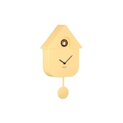 Image of Karlsson Pendulum Modern Wall Cuckoo Clock (Soft Yellow KA5768LY)