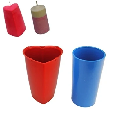 Image of Proops Set x 2, Valentine Heart Shaped Candle Mould &amp; 4 1/2&quot; Tall Pillar Making Mold (S7733). Free UK Postage