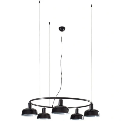Image of Tatawin Small 5 Light Cylindrical Pendant Ceiling Satin Black