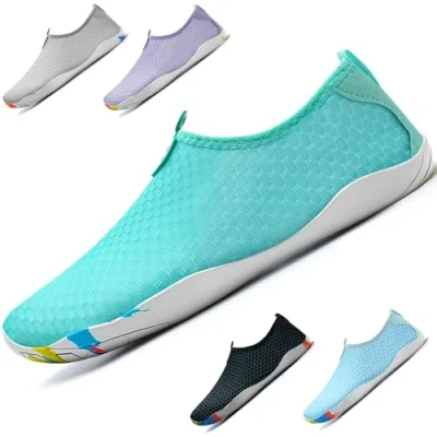 Image of WateLves Beach Swimming Water Shoes Men Women Swim Aqua Barefoot Yoga Surf Quick Drying Lightweight Unisex （Mondgrün 7）
