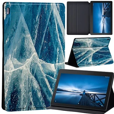Image of Leather slim lightweight Stand Cover Case for Lenovo Tab E10, Tablet E10 10.1 Inch 2019 (Lenovo 10.1&quot;, azul marble)