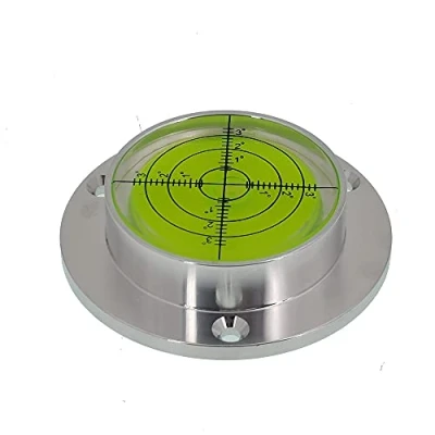 Image of UMEI Vientiane Scale High Precision Horizontal Bubble Aluminium Case Bullseye Spirit Surface Level Round Inclinometers Two Sizes are Available (60X14MM)