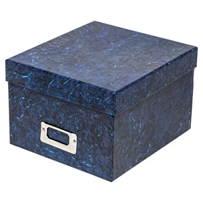 Image of The Photo Album Company Storage Box Holds 700 Photographs Blue for 5x7 Pictures ALBOX57BLUE