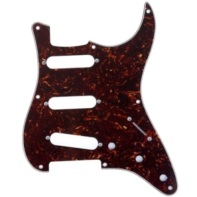 Image of Musiclily Pro 8 Hole 50s 57 Vintage Style Strat SSS Guitar Pickguard for American Stratocaster, 4Ply Tortoise Shell
