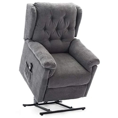 Image of More4Homes BARNSLEY FABRIC RISE RECLINER ARMCHAIR ELECTRIC LIFT RISER CHAIR (Charcoal)