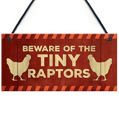 Image of RED OCEAN Funny Chicken Sign Beware For Coop Hen House Family Home