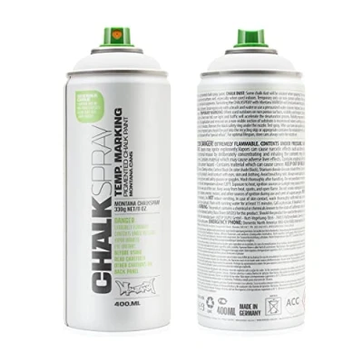 Image of Montana Cans Chalk Spray Paint WHITE Temporary Marking Eco Friendly