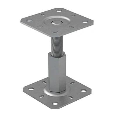 Image of Heavy Duty Galvanised Adjustable 100 150mm Elevated Post Base Support for Pergola Terrace Gazebo (100mm x 100mm)