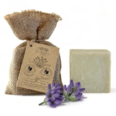 Image of Dr.Ancient Lavender Soap Bar Organic Natural Vegan Traditional Handmade Antique Makeup Remover, Skin Cleanser Absolutely No Chemicals! Pure Soap!