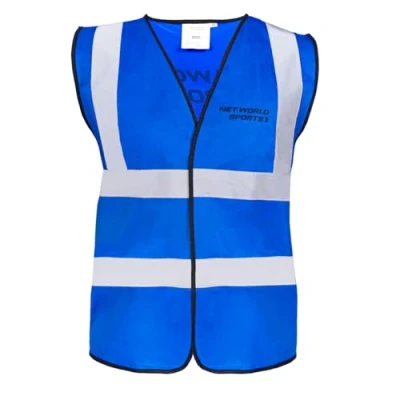 Image of NET WORLD SPORTS High Visibility (Hi Vis) Wasitcoat/Vest Ultra Reflective Sleeveless Vest Coat w/Reflective Strips &amp; Touch Fastening 5 Colour Options (1, Blue, Medium:40 42in)