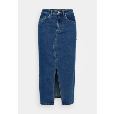Image of ONLY SIRI Front SLIT Pencil skirt, Women&#039;s, Size: XS, Medium blue denim