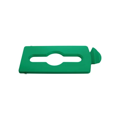 Image of Rubbermaid Slim Jim Recycling Station Mixed Lid Green