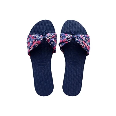 Image of Havaianas You Saint Tropez Print Navy Blue 33/34