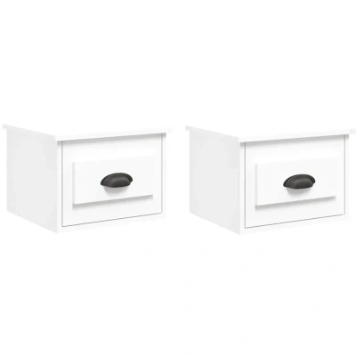 Image of vidaXL Wall mounted Bedside Cabinets 2 pcs White 41.5x36x28cm