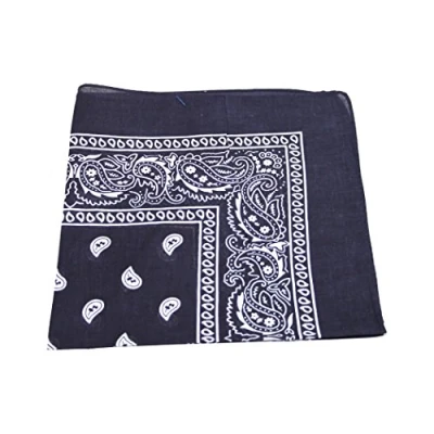 Image of [UK SELLER] BANDANA HEAD SCARF SCARVES PAISLEY MANY COLOURS 100% COTTON (Navy Blue)