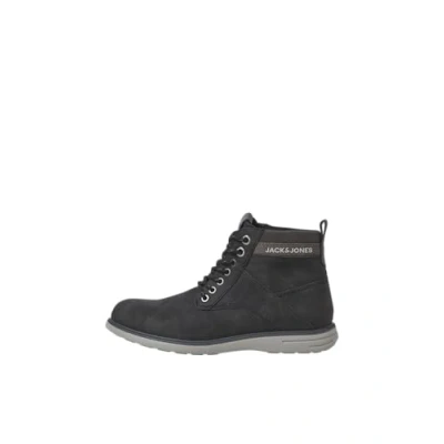 Image of JACK &amp; JONES Men&#039;s Jfwdenver Pu Combo Boot, Anthracite Detail Logo, 6.5 UK