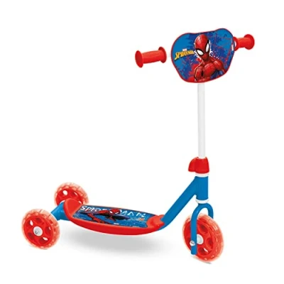 Image of Mondo 28692 Toys My First Spiderman 3 Wheels Scooter with Storage Bag Included for Baby Girl 2 Years Marvel 28692, Multi Coloured, Regolabile