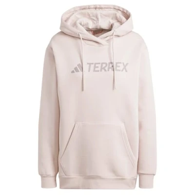 Image of adidas Sportswear Terrex Multi Large LOGO Hoodie, Women&#039;s, Size: Small, Putty mauve