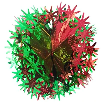 Image of PMS 28cm Red And Green Star Ball Foil Christmas Hanging Decoration