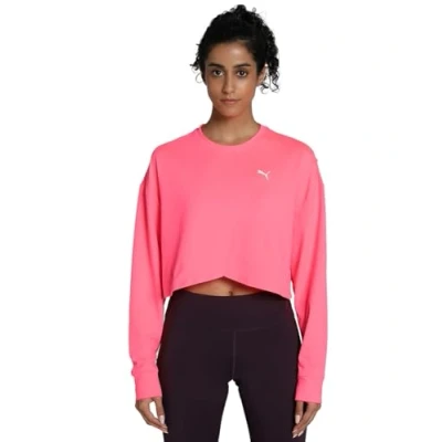 Image of Puma Cloudspun Crossover CREW Short Long sleeved top, Women&#039;s, Size: XS, Sunset glow