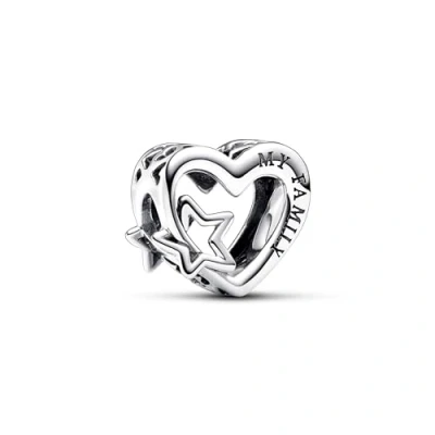 Image of Pandora Openwork Family Heart &amp; Star Charm