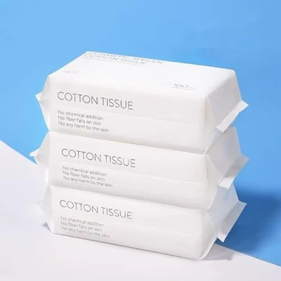 Image of Forrader Disposable Soft Dry Wipes, Simple Wet and Cleansing Face Towel, Skincare Facial Cotton Tissue, for Sensitive Skin &amp; Baby Care Makeup Removing Surface Cleaning (3pack=300pcs)