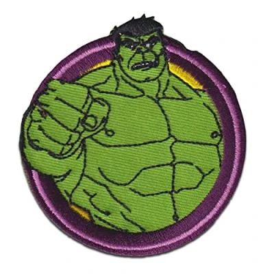 Image of Comercial Mercera Marvel Avengers Hulk Button Iron on Patches Adhesive Emblem Stickers Appliques, Size: 2,73 x 2,61 inch, Green