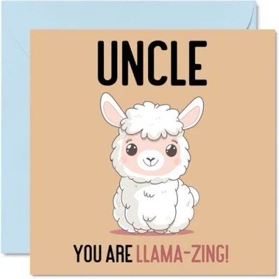 Image of Birthday Cards for Uncle Llama Zing Funny Happy Card from Nephew Niece, Gifts, 145mm x Joke Greeting Men Him