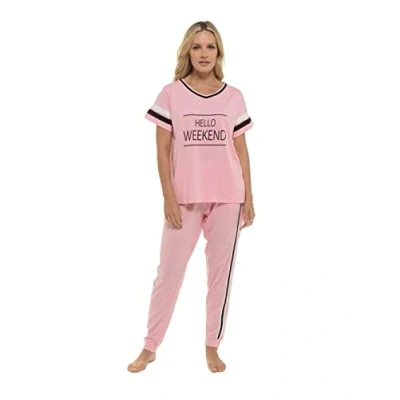 Image of INSIGNIA Ladies Pyjamas Cotton Lounge Wear Sets (PInk Hello weekend, M)