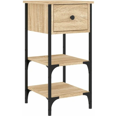 Image of vidaXL Bedside Cabinet Sonoma Oak 34x36x70 cm Engineered Wood