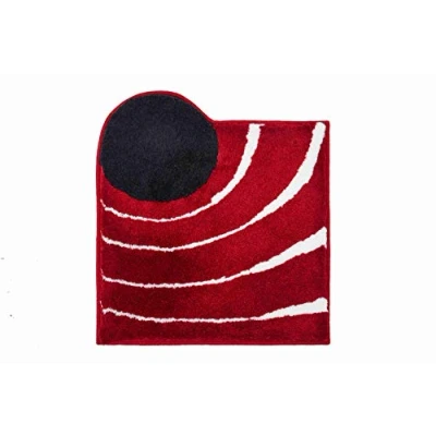 Image of Grund Designer Bath Mat COLANI, Ultra Soft and Absorbent, Anti Slip, 5 Years Warranty, Colani 2, Small 60x60 cm, Red