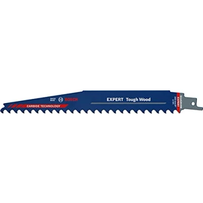 Image of Bosch Professional 10x Expert ‘Tough Wood’ S 1142 KHM Reciprocating Saw Blade (for Pressure treated lumber, Construction wood, Length 225 mm, Accessories Saw)