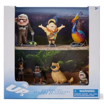 Image of Disney Store Official Up (Pixar) Figure Set, 7 Toys Including Carl Fredricksen, Ellie, Russell, Kevin, Dug, Alpha, Beta and Gamma, Suitable for Age 3+