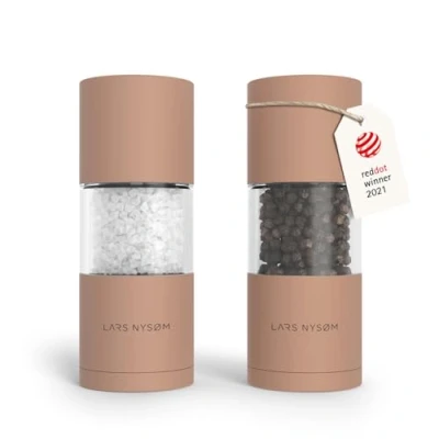 Image of LARS NYSØM Salt and Pepper Grinder Set I Mills with Adjustable Ceramic 2 Pieces Manual Design Spice (Blush Rose)