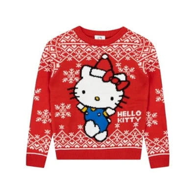 Image of Hello Kitty Christmas Jumper Cute Girls Xmas For Red 3 4 Years