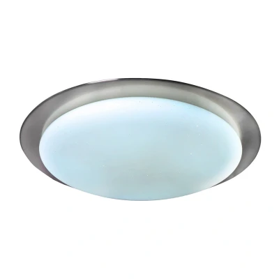 Image of Triest Dimmable LED CCT Flush Ceiling Light Silver 2700 6000K Remote Control