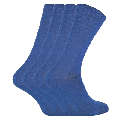 Image of Sock Snob 4 Pairs Bamboo Finely Knit Thin Super Soft Suit Socks for Men &amp; Women (as8, numeric, numeric_4, numeric_8, regular, Denim Blue)