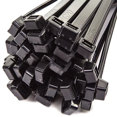 Image of 100x Strong Quality Black Cable Ties 250mm x 4.8mm Heavy Duty Heat &amp; Cold Resistant Zip