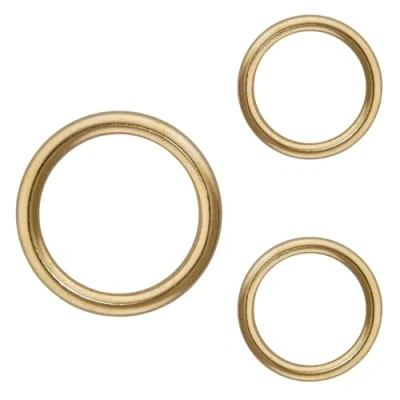 Image of Hollow Brass Plated Curtain Rings 20 mm Roman Blind O Shaped Pure Plate for DIY Curtains Pole Pack of 30.