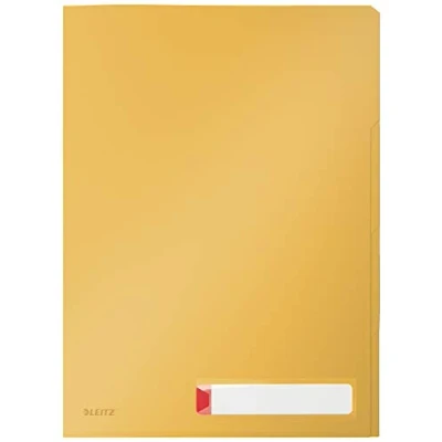 Image of Leitz A4 Plastic Privacy Tab Folder, 40 Sheet Capacity, Pack of 3, Cosy Range, Warm Yellow, 47160019