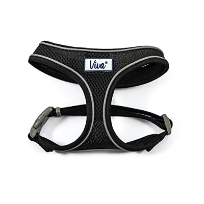 Image of Ancol Viva Lightweight Breathable Comfort Mesh Dog Harness Black Size Large (Fits Girth 53 74 cm)