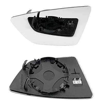 Image of Clip on Heated Base Convex Wing Mirror Glass fits SEAT Ibiza 2017 to 2024 Left Passenger Side